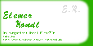 elemer mondl business card